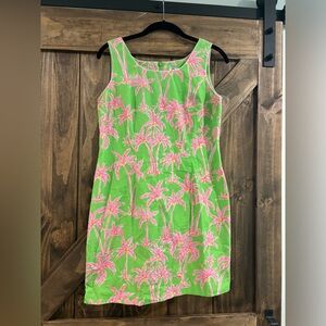 Vintage Lilly Pulitzer Green and Pink Sleeveless shift dress